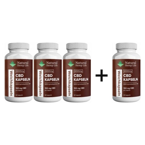 4 für 3: CBD Kapseln 6000mg 60 Stk.